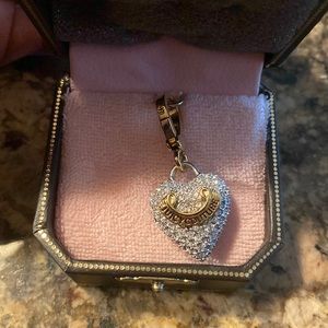 Juicy Courture Gold puffed pave heart charm -LIKE NEW - vintage